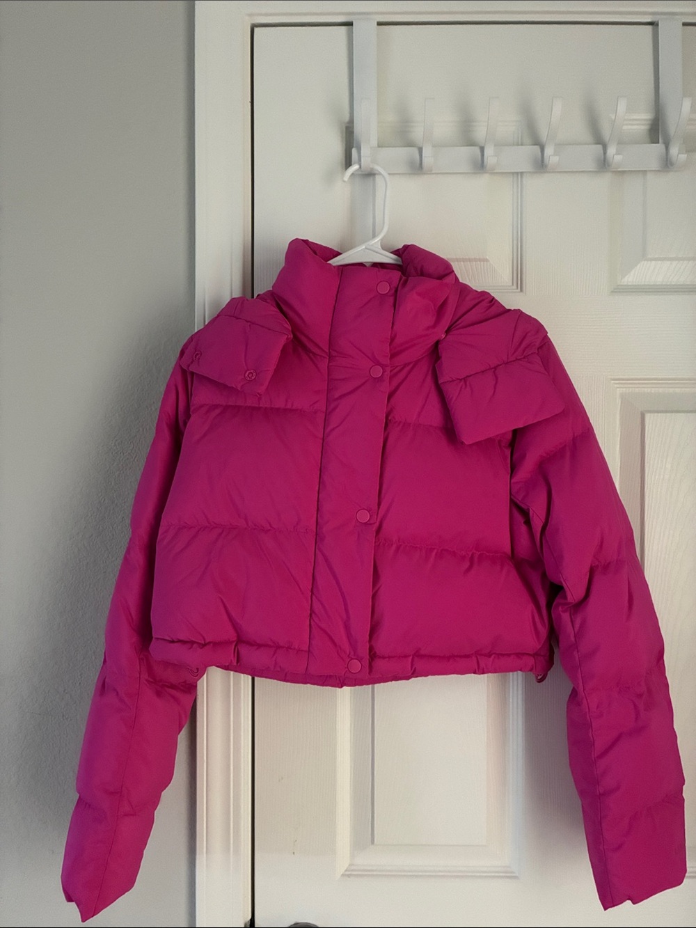 lululemon athletica Vibrant Magenta Hot Pink Cropped Puffer Jacket